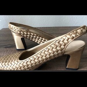 Bottega Veneta silk woven women’s heel sz 8 shoes